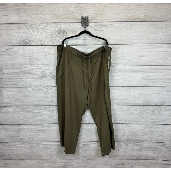 Jones New York Plus Size Green Pull On Wide Leg Ankle Pants Size 3X - Picture 1 of 10